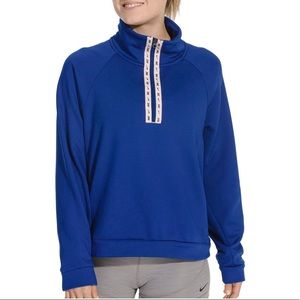 NWT NIKE Training Half-Zip Royal Blue Pink Med